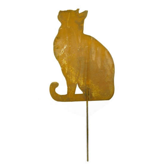 Edelrost Katze 1 nach oben schauend, zum Stecken