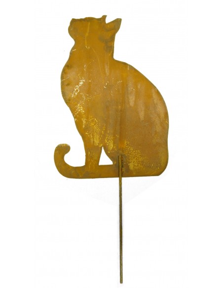 Edelrost Katze 1 nach oben schauend, zum Stecken