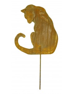 Edelrost Katze 2 nach unten schauend, zum Stecken