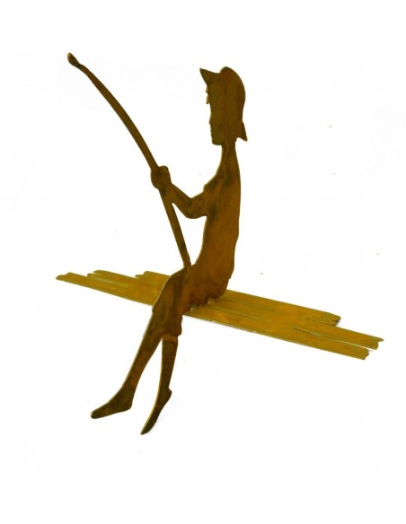 Edelrost Angler "Finn" 40 cm groß Kantenhocker