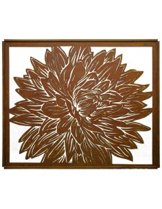 Edelrost Dahlien Paravent 1,50 x 1,20 m als Sichtschutz oder Wandbild