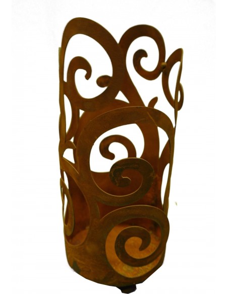 Edelrost Ornamentwindlicht auf 3 Kugeln