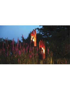Edelrost Riss Windlicht Treibholz Optik zum Stecken Gartendeko 2