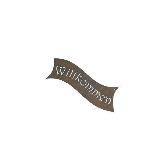 Edelrost Türschild -Willkommen-