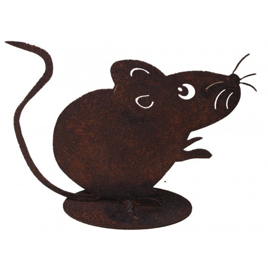 2er Set Mäuse aus Edelrost Metall Dekofigur Gartenfigur Maus Nagetier 