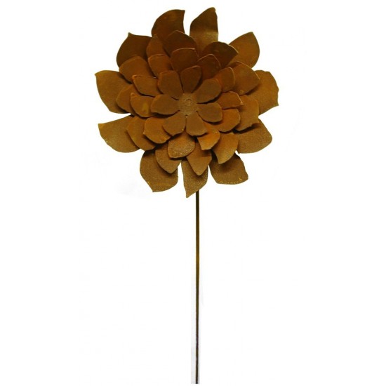 Dahlie Gartenstecker Ø 25 cm  mit Stab 100 cm Edelrost Blume