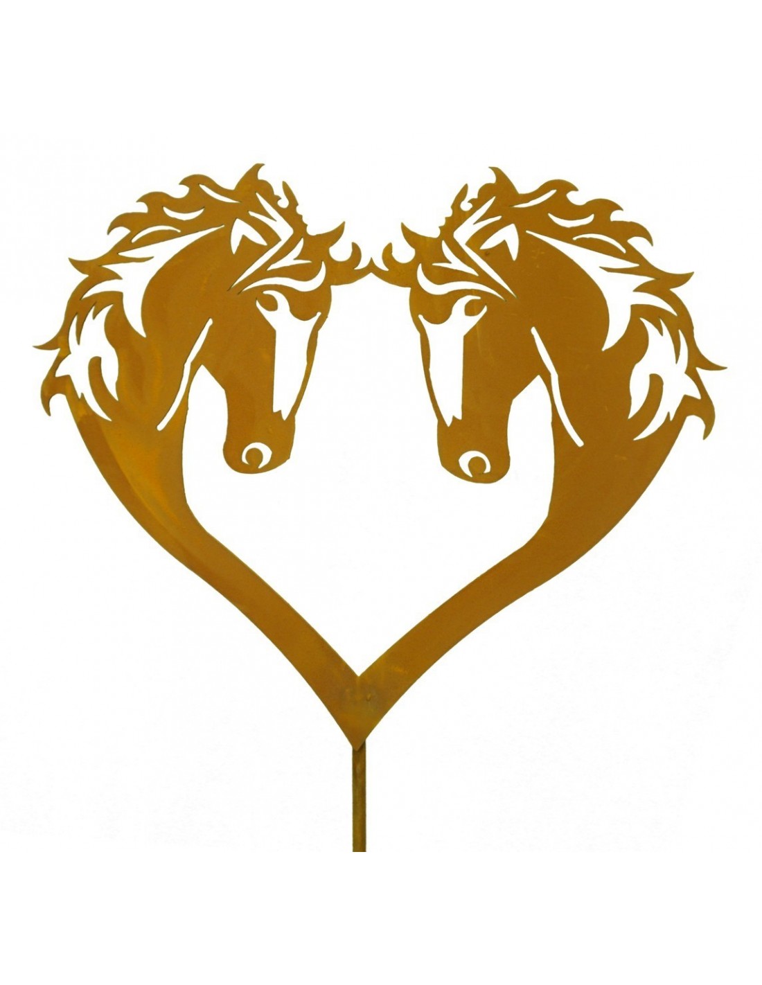 Herz mit Pferde-Motiv zum Aufhängen Edelrost 