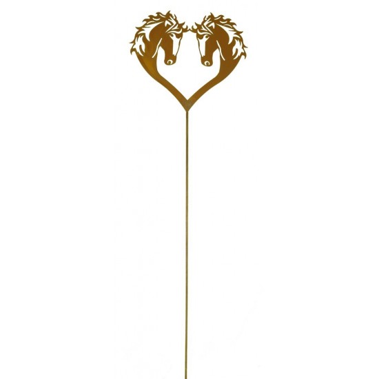 Edelrost Gartenstab Pferdeherz Gartenstecker Pferd