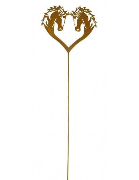 Edelrost Gartenstab Pferdeherz Gartenstecker Pferd