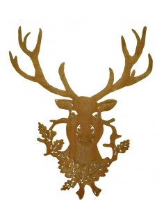 Rostige Hirschtrophäe 50 x 60 cm Wandbild Hirsch aus rostigem Metall