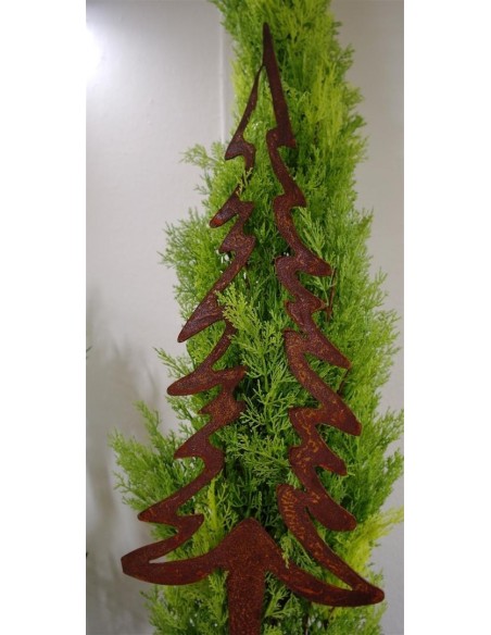 Rost Tannenbaum Stecker innen offen 50 cm hoch  Rost Tannenbaum Stecker innen offen 50 cm hoch