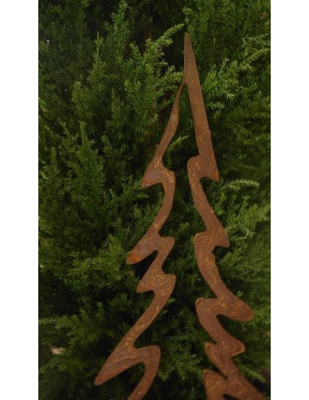 Edelrost Tannenbaum offen 50 cm hoch auf Platte