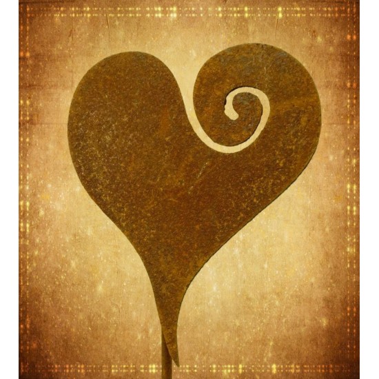 Frühling / Ostern Herz Gartenstecker Curl Ø 15 cm (M) in Edelrost Stablänge 50 cm kleiner Gartenstecker mit Herz in Edelrost
Dur