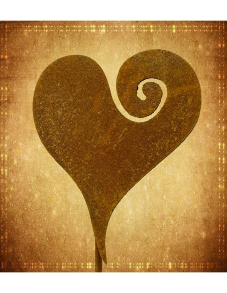 Frühling / Ostern Herz Gartenstecker Curl Ø 15 cm (M) in Edelrost Stablänge 50 cm kleiner Gartenstecker mit Herz in Edelrost
Dur