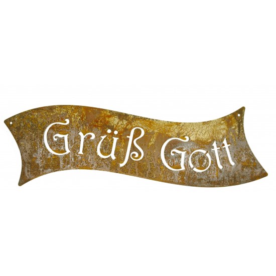 Schild -Grüß Gott-