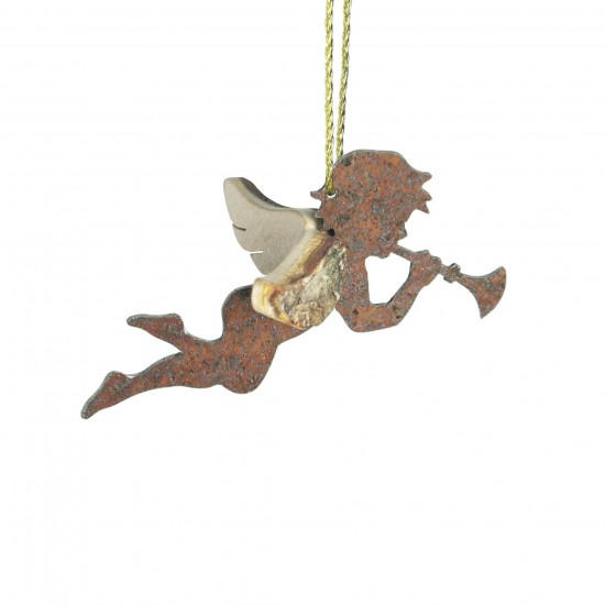 Edelrost Schutzengel 4er Set Himmelsboten mit Holzflügel