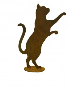 neugierige Minikatze auf Platte 23 cm hoch