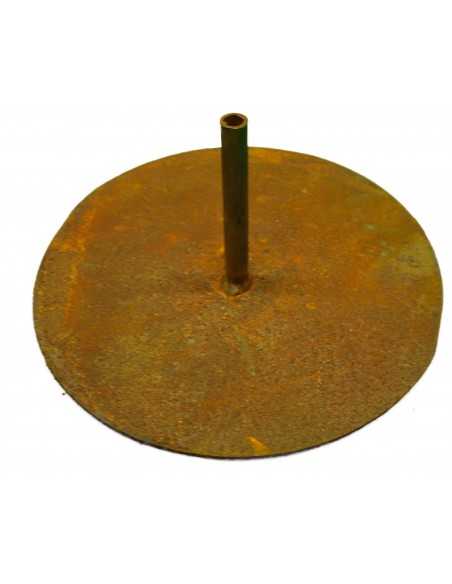 Platte Ø 22 cm mit Rohr 12 cm - Standplatte für Gartenstecker