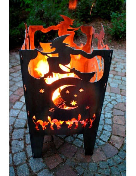 SvenskaV Feuerkorb XXL Hexe 75 cm hoch