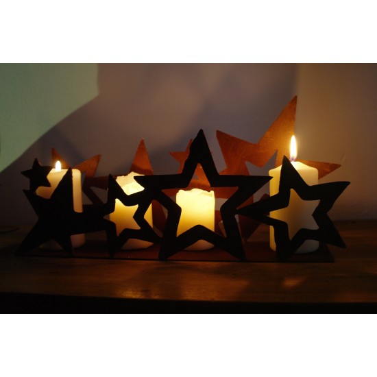 rostiges Sternenband doppelt auf Platte 40 cm breit