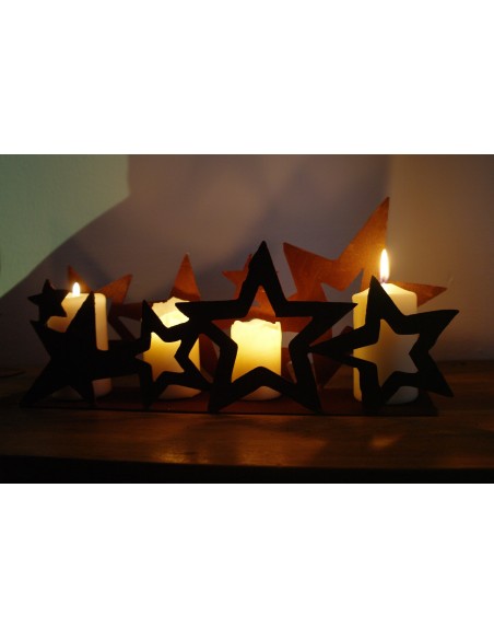 rostiges Sternenband doppelt auf Platte 40 cm breit