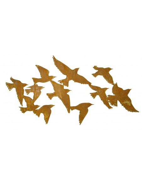 Edelrost Wandbild Vogel Schwarm "Flock of Birds"  100 cm lang