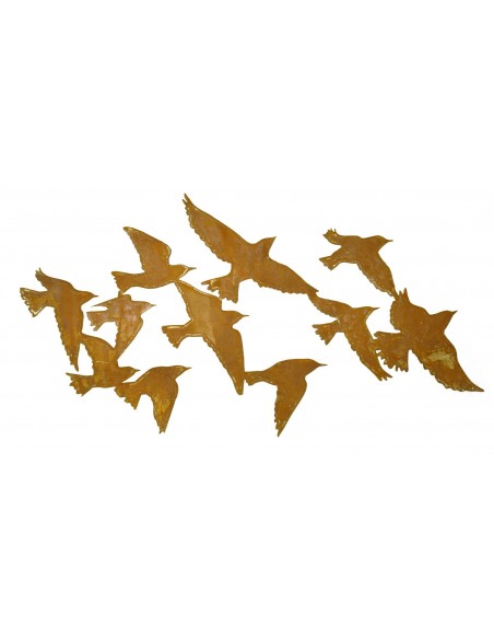 Edelrost Wandbild Vogel Schwarm "Flock of Birds"  100 cm lang Edelrost Wandbild Vogel Schwarm "Flock of Birds"  100 cm lang