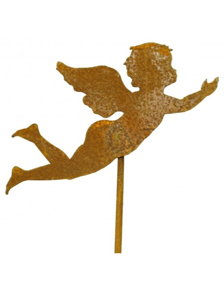 fliegendes Engelchen aus Roststahl 20 cm groß auf 60 cm Stab 