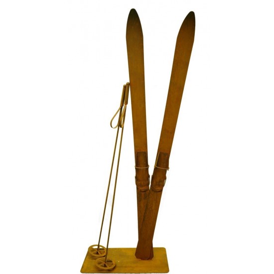 Deko Skier 145 cm lang inkl. Stöcke 4tlg. Rost Ski