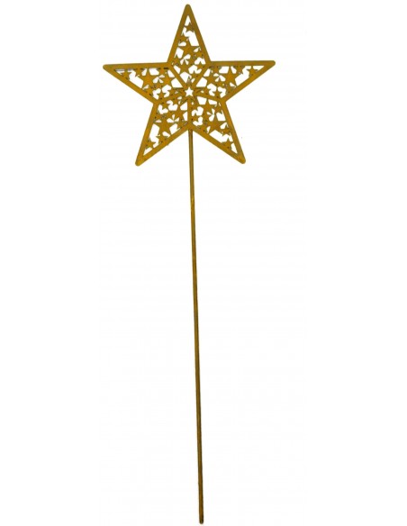filigraner Rost Sternen Stecker 25 cm Durchmesser + Stab 60 cm