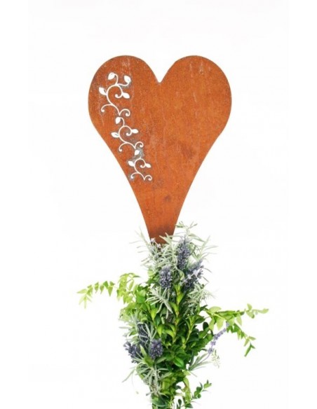Herzstecker rostig Gartenstecker Metallherz