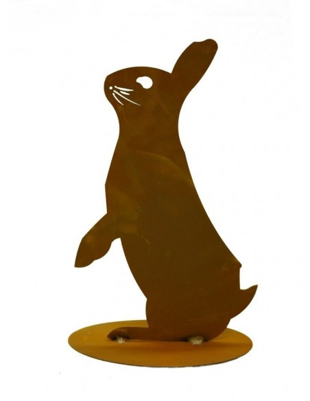 Edelrost Hase stehend Schattenbild