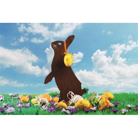 Edelrost Hase stehend Schattenbild