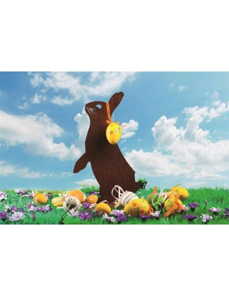 Edelrost Hase stehend Schattenbild