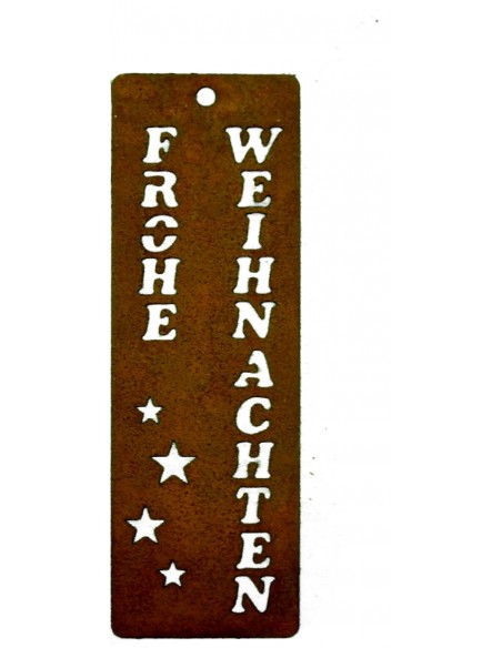 Geschenkanhänger Frohe Weihnachten 4,5 x 13 cm Geschenkanhänger Frohe Weihnachten 4,5 x 13 cm