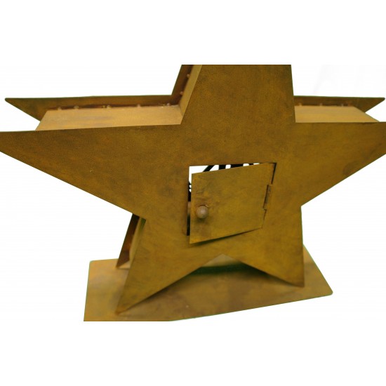 XXL Windlicht Stern doppelt mit Winterlandschaft 53 cm Durchmesser