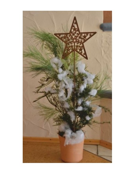 filigraner Sternen Stecker 25 cm Durchmesser + Stab 60 cm