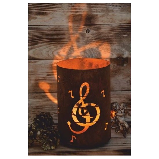 Noten Windlicht 14 x 20 cm