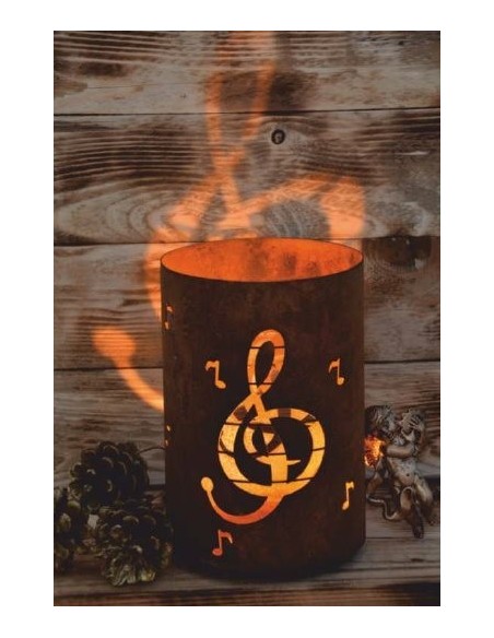 Noten Windlicht 14 x 20 cm