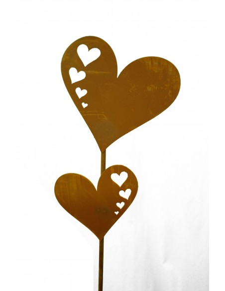 Herzstecker 2 Herzen mit Herzauschnitten