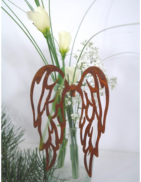 edle Rost Flügel filigran, zum Einhängen H 15cm