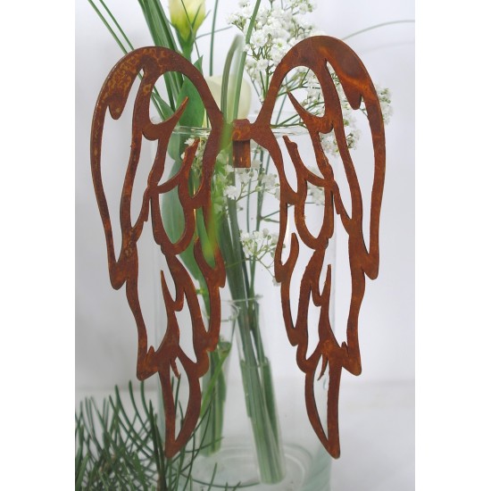edle Rost Flügel filigran, zum Einhängen H 15cm