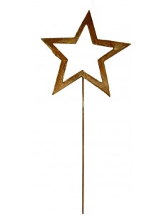 3x Sterne offen 43-46cm Edelrost Rost Metall Stecker Gartendeko Weihnachtsdeko 