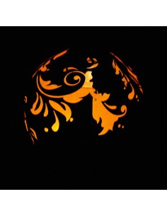 Rost Kugel 50cm mit Barockmuster u. Öffnung zum Beleuchten 2