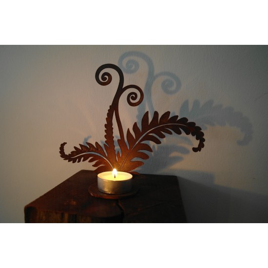 Rsot Minifarn an Platte vorne geschweist für Teelichte