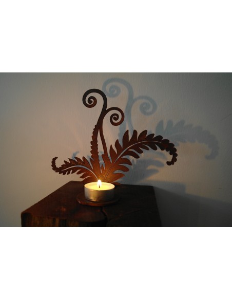 Rsot Minifarn an Platte vorne geschweist für Teelichte