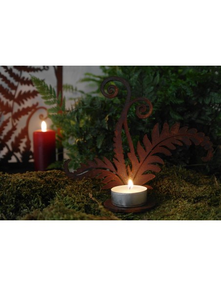 Rsot Minifarn an Platte vorne geschweist für Teelichte