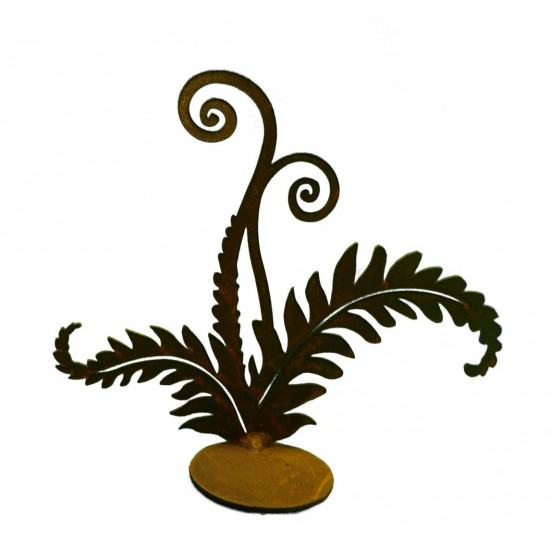 Edelrost Minifarn an Platte vorne geschweist für Teelichte