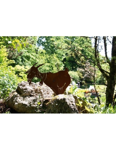 lustige Rost Ziege mit Glocke - groß - 59 cm hoch