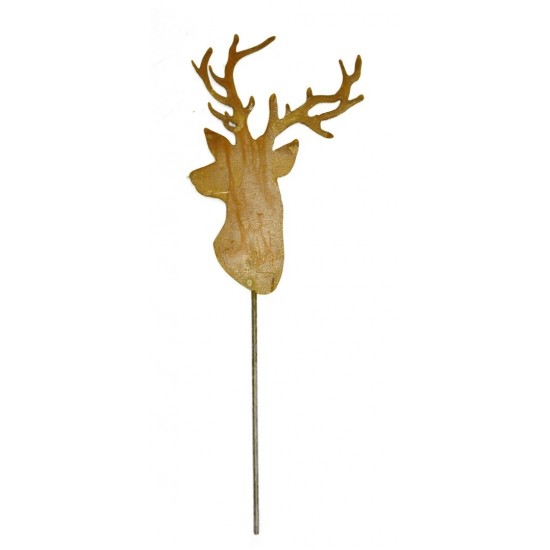 Rost Trophäe Hirschkopf zum Stecken, Höhe 29 cm zzgl. Stab 30 cm Saremo 